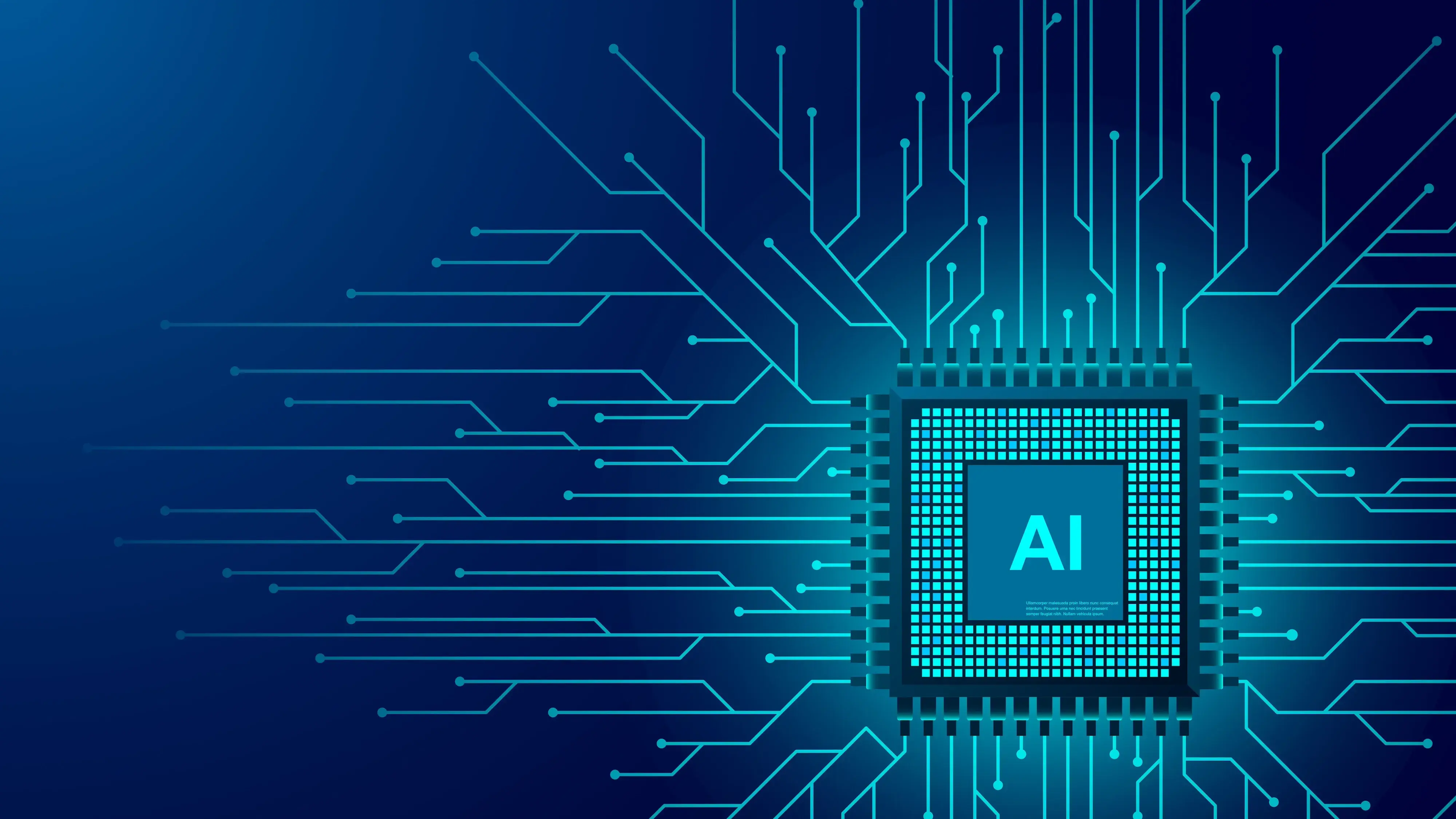 computer chip displaying artificial intelligence