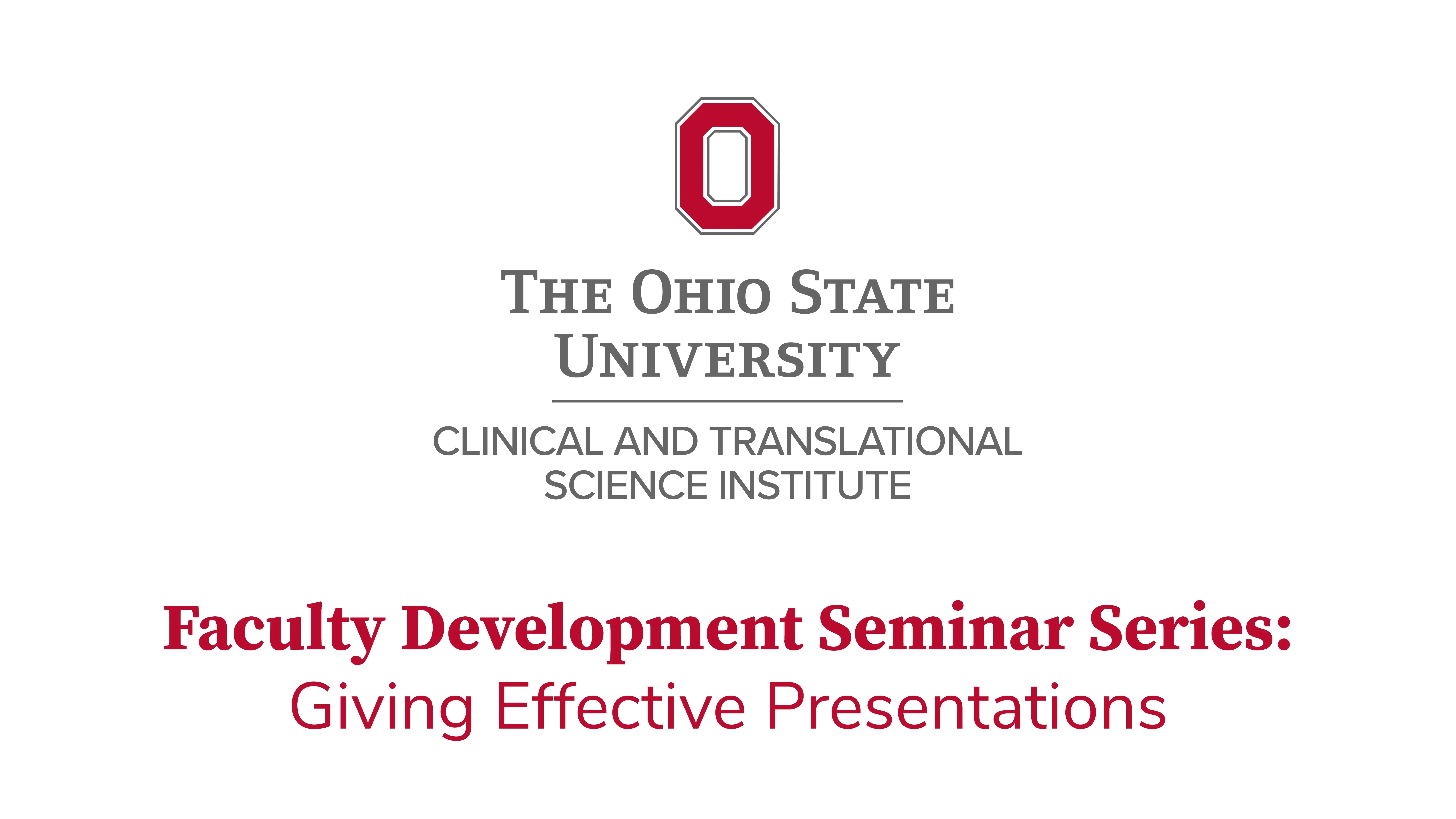 Cover of Faculty Development Seminar Series: Giving Effective Presentations